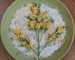 Салат Мимоза с сыром