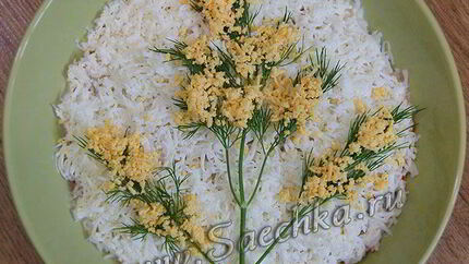 Салат Мимоза с сыром