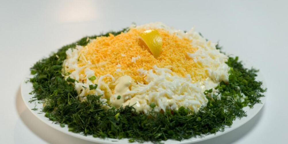 Рецепт салата мимоза в новом стиле