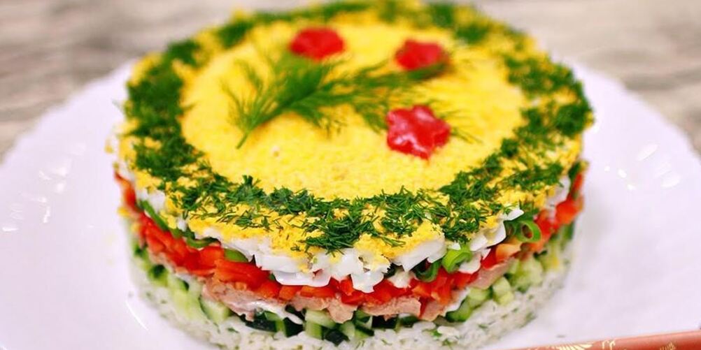 Рецепт салата печень трески под шубой