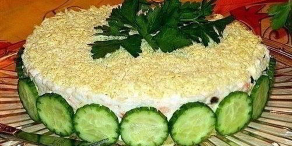 Рецепт салата-торта печень трески под шубой