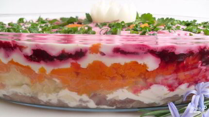 Селедка под шубой без лука