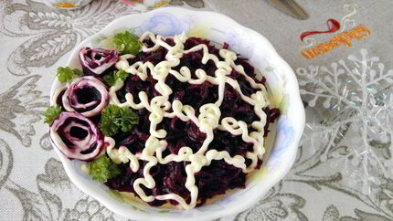 Селедка под шубой без моркови