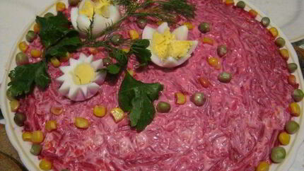 Селедка под шубой с яблоками