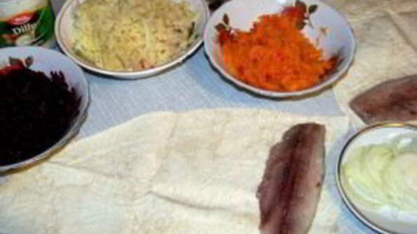 селедка под шубой в лаваше