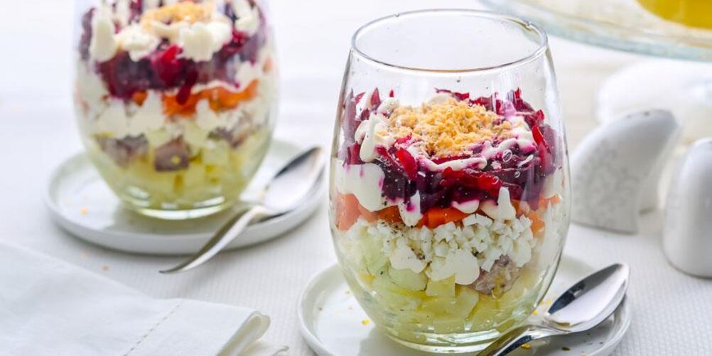 Рецепт селедки под шубой в стаканчиках