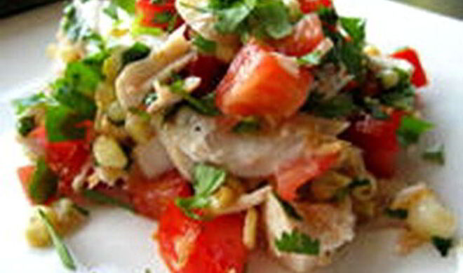 Салат с копченой рыбой