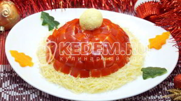 салат шапка деда мороза