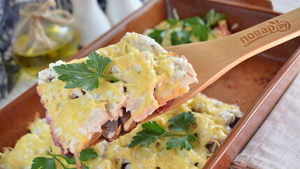 Свекла под сырной корочкой с майонезом