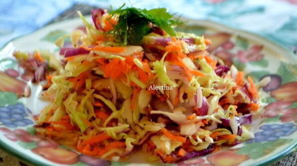 цветной капустный салат с заправкой