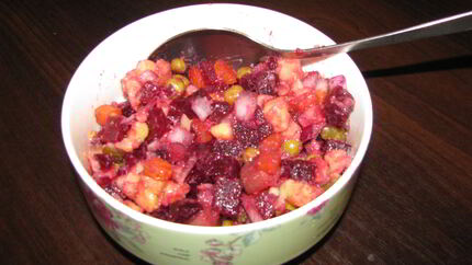 Классический винегрет с луком