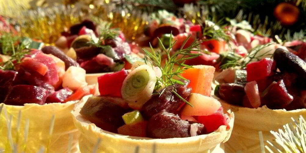 Рецепт винегрета в тарталетках