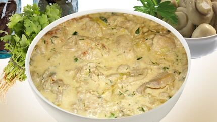 Сливочный соус с грибами к мясному блюду