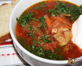 Борщ на индюшином бедрышке