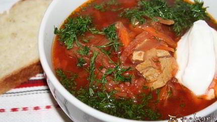 Борщ на индюшином бедрышке