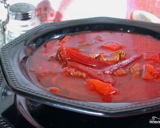 Борщ с белыми грибами