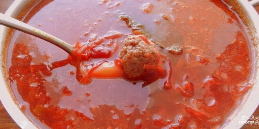 Рецепт борща с фрикадельками