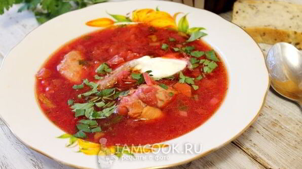 борщ с куриными крылышками