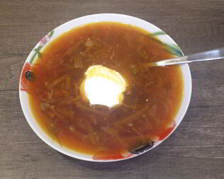 Борщ с маринованной свеклой