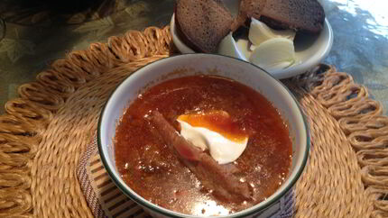 Борщ с салом по-мужски