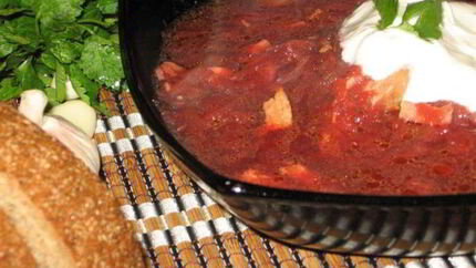 Борщ с томатной пастой