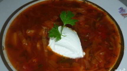 Борщ вегетарианский с фасолью