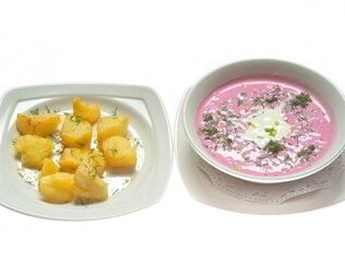 Холодный борщ Saltibarsciai