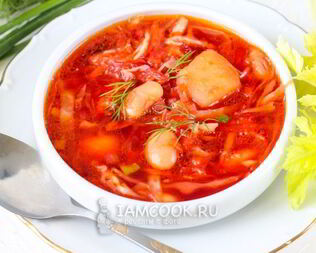 Классический постный борщ