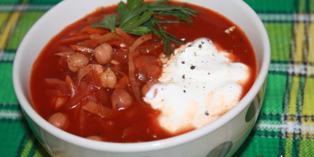 Рецепт постного борща с нутом без картофеля