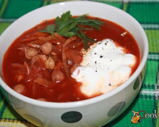 Постный борщ с нутом без картофеля