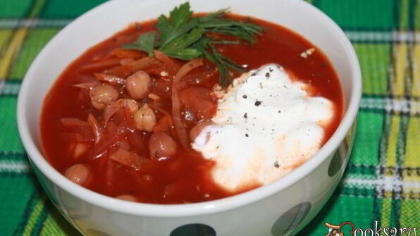 постный борщ с нутом без картофеля