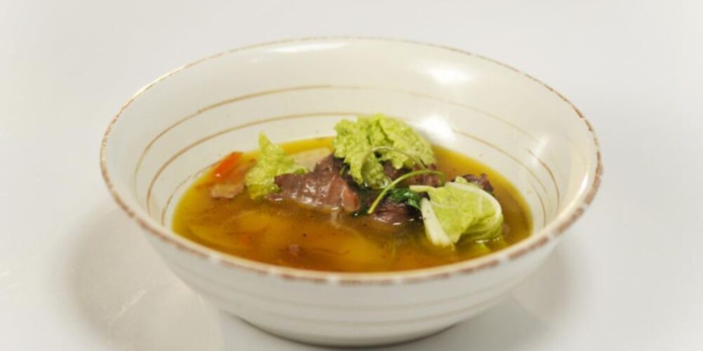 Рецепт бульона из копченой грудинки с желудочками