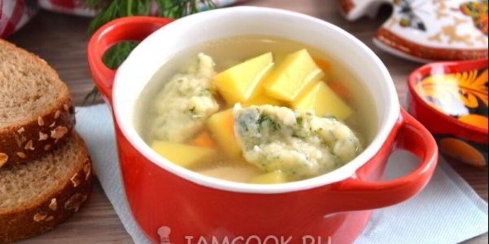 Рецепт супа с клецками на курином бульоне