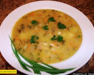 Гороховый суп на мясном бульоне по-фински