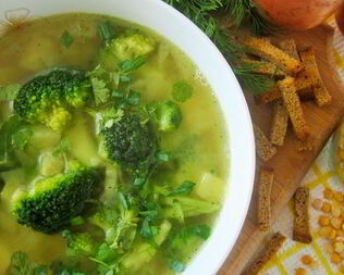 Гороховый суп с брокколи