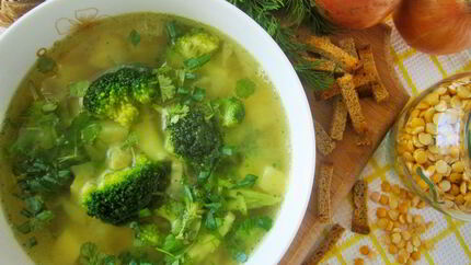 Гороховый суп с брокколи