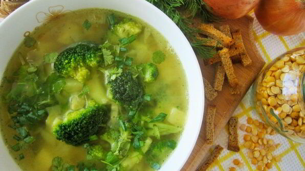 гороховый суп с брокколи