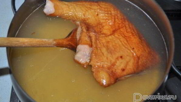 гороховый суп с копченой курицей