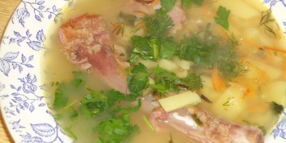 Рецепт горохового супа с копченостями классический