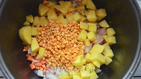 гороховый суп с курицей в мультиварке