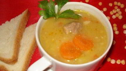 Гороховый суп с мясом в мультиварке
