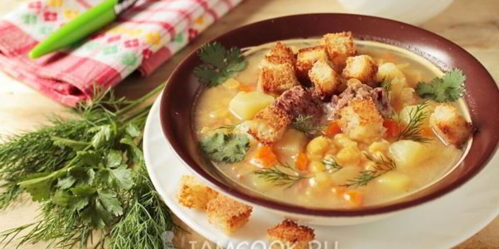 Рецепт горохового супа с тушенкой в мультиварке