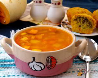 Гороховый суп с тыквой