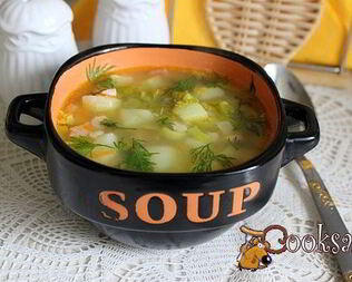 Суп из зеленого гороха с копченостями