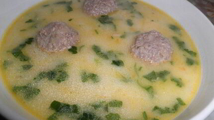 Греческий суп с фрикадельками