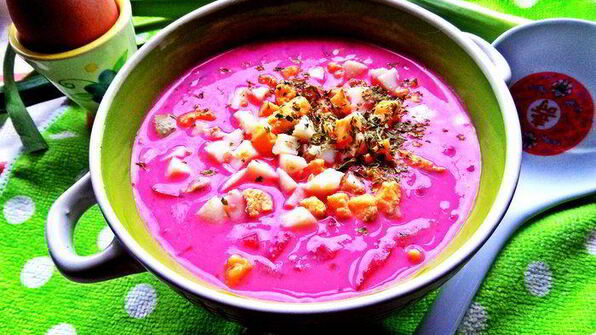 холодник на кефире с маринованной свеклой