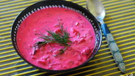 Холодник со свеклой на кефире