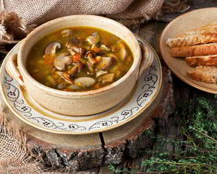 Холодный суп из лесных грибов