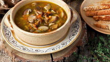 Холодный суп из лесных грибов