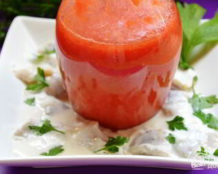 Холодный томатно-творожный суп